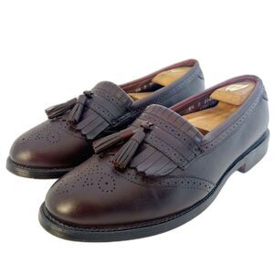 Allen Edmonds Bridgeton Men's Burgundy Leather Loafers Oxblood Size 8.5 Tassel